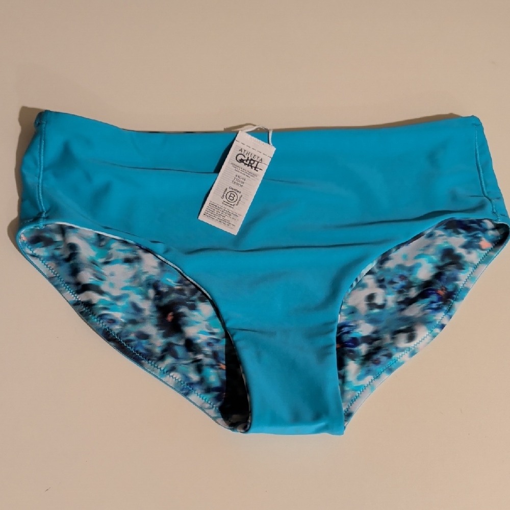 Athleta Girl Turquoise Swim Bottom Size XXL Reversible
